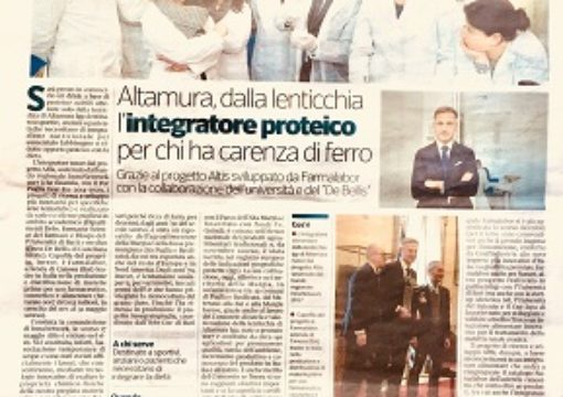 Altamura, dalla Lenticchia di Altamura IGP un integratore proteico